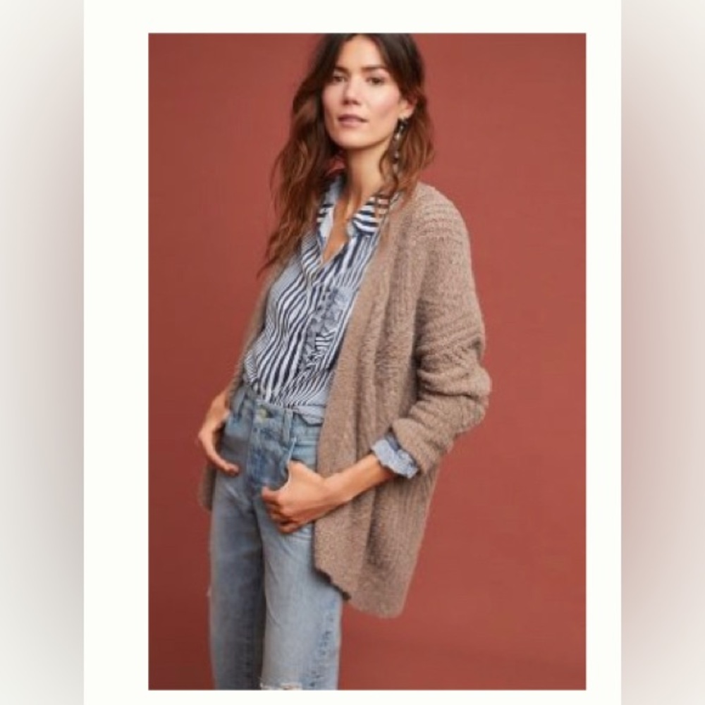 Moth by Anthropologie cozy oversized camel cardigan size Large